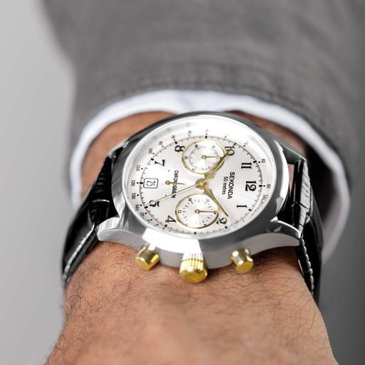 Sekonda Archer Men's Watch | Silver Alloy Case & Black Leather Strap with Silver Dial | 30235