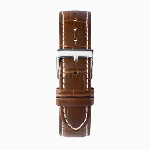 Sekonda Archer Men's Watch | Silver Alloy Case & Brown Leather Strap with Rose Gold Dial | 30236