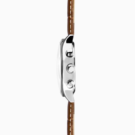 Sekonda Archer Men's Watch | Silver Alloy Case & Brown Leather Strap with Rose Gold Dial | 30236