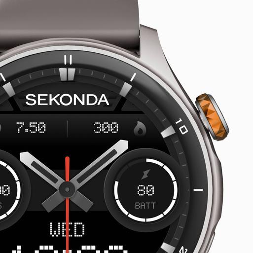 Sekonda Active Pro Smart Watch | Silver Alloy Case & Grey Silicone Strap | 30238