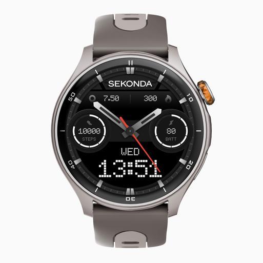 Sekonda Active Pro Smart Watch | Silver Alloy Case & Grey Silicone Strap | 30238
