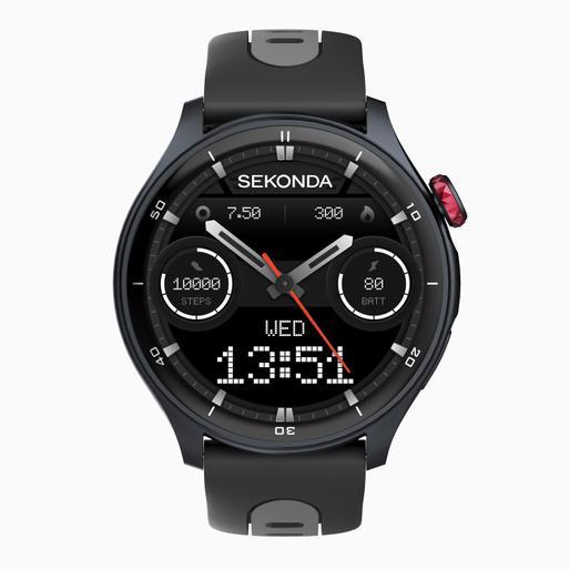 Sekonda Active Pro Smart Watch | Black Alloy Case & Black Silicone Strap | 30239