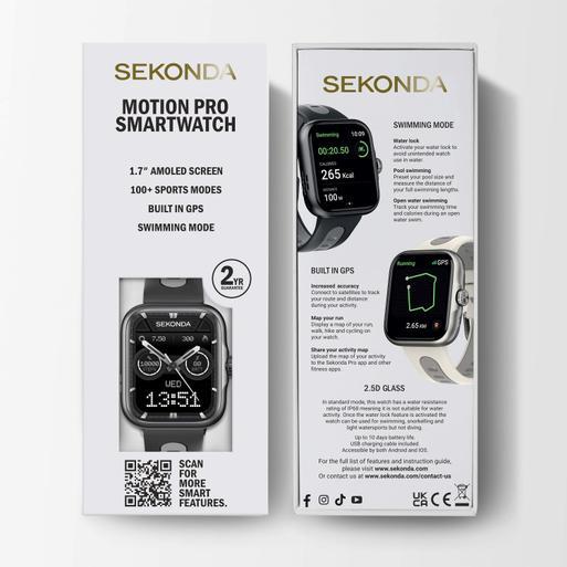 Sekonda Motion Pro GPS Smart Watch | Black Alloy Case & Black Silicone Strap | 30240