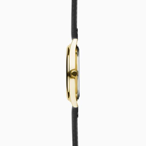 Sekonda Evans Men's Watch | Gold Alloy Case & Black Leather Strap with Champagne Dial | 30253