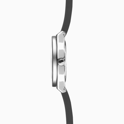 Sekonda Titan Men's Watch | Silver Alloy Case & Black Silicone Strap with White Dial | 30255