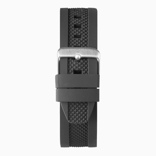 Sekonda Titan Chronograph Men's Watch | Silver Alloy Case & Black Silicone Strap with Silver Dial | 30256