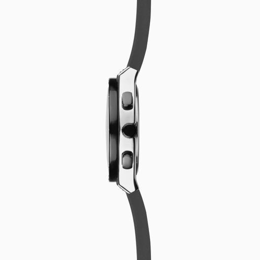 Sekonda Titan Chronograph Men's Watch | Silver Alloy Case & Black Silicone Strap with Silver Dial | 30256
