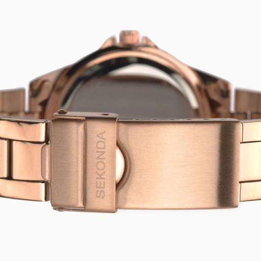 Sekonda Charlotte Ladies Watch | Rose Gold Case & Alloy Bracelet with Ruby Dial | 40290