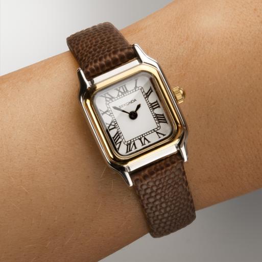 Sekonda Monica Ladies Watch | Two Tone Case & Leather Strap with White Dial | 40294