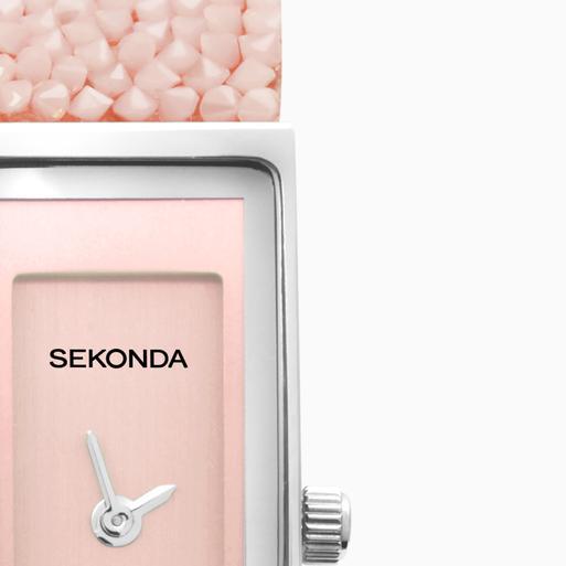 Sekonda Pastel Rocks Ladies Watch | Silver Case & Brass Bracelet with Rose Dial | 40373
