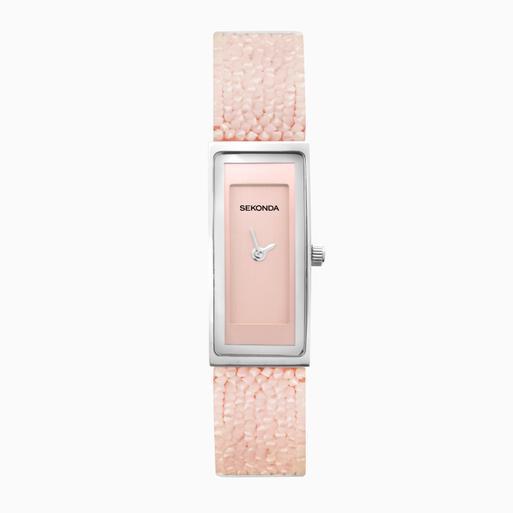 Sekonda Pastel Rocks Ladies Watch | Silver Case & Brass Bracelet with Rose Dial | 40373