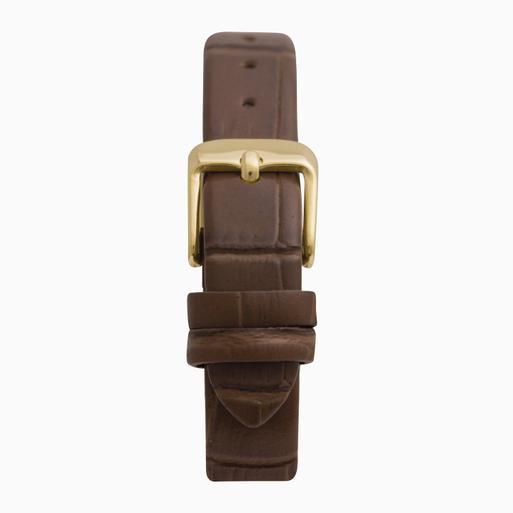 Sekonda 1970s Ladies Watch | Gold Case & Brown Leather Strap with Blue Dial | 40377