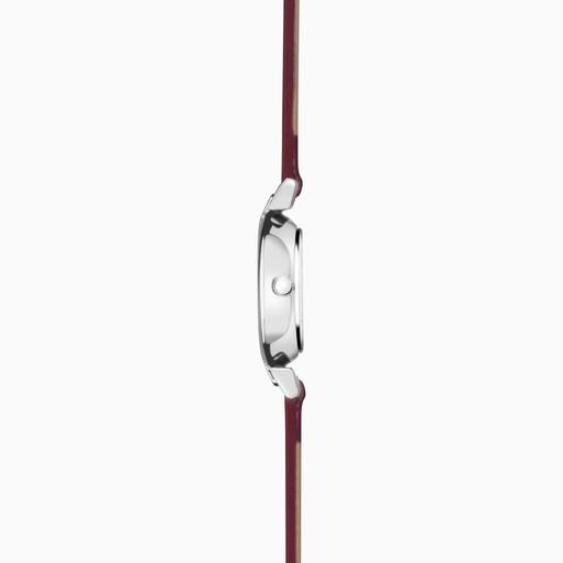 Sekonda Ladies Watch | Silver Case & Burgundy Leather Strap with Burgundy Dial | 40384