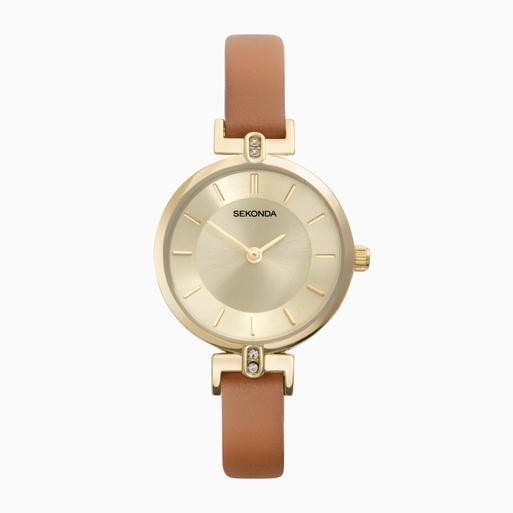 Sekonda Ladies Classic Watch 40386 Round Tan Leather Strap