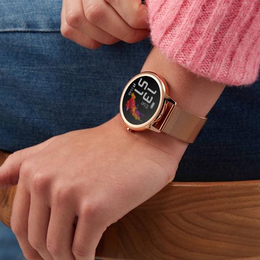 Rose gold round smartwatch new arrivals