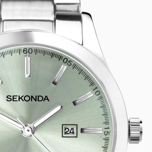 Sekonda Taylor Ladies Watch | Silver Case & Stainless Steel Bracelet with Pale Green Dial | 40397