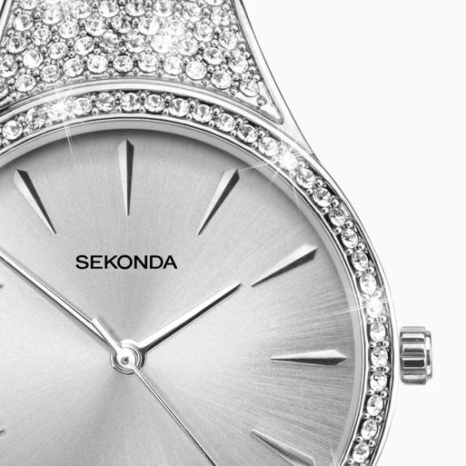 Sekonda Seksy Ladies Watch | Silver Brass Case & Alloy Bracelet with Silver Dial | 40418
