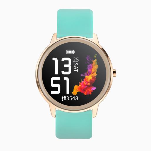 Sekonda Flex Smart Watch | Rose Gold Case & Turquoise Silicone Strap | 40443