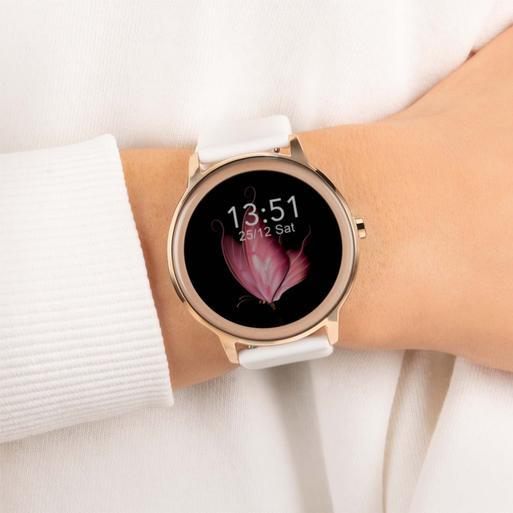 Sekonda Flex Smart Watch | Rose Gold Case & White Silicone Strap | 40445