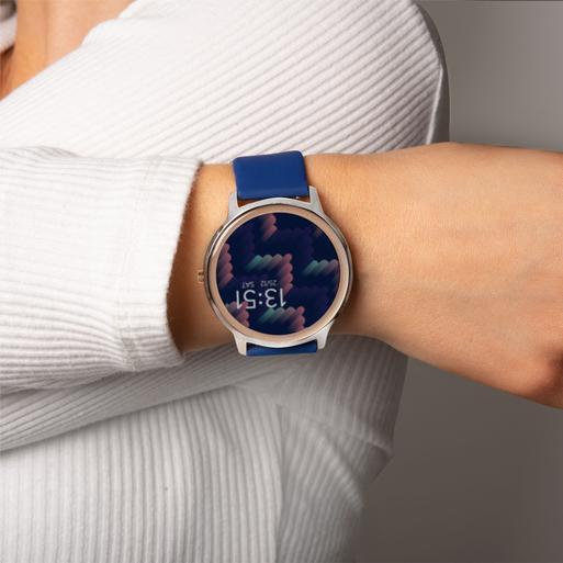 Sekonda Flex Smart Watch | Silver Case & Navy Blue Silicone Strap | 40448