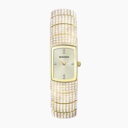 Sekonda Seksy Ladies Watch | Gold Case & Alloy Bracelet with Champagne Dial | 40468