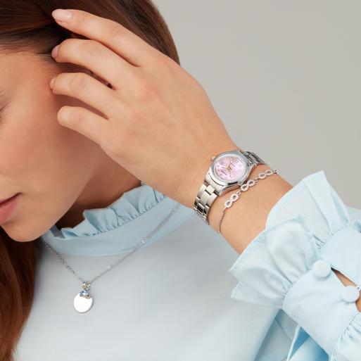 Sekonda Catherine Ladies Watch | Silver Case & Stainless Steel Bracelet with Pink Dial | 40475