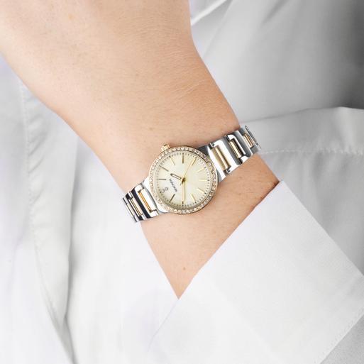 Sekonda Amelia Ladies Watch | Two Tone Case & Alloy Bracelet with Champagne Dial | 40490