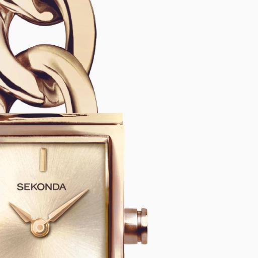Sekonda Claudia Ladies Watch | Rose Gold Case & Brass Bracelet with Rose Dial | 40504