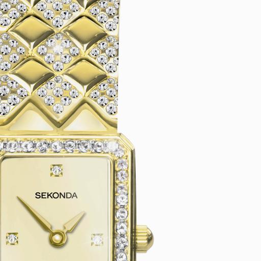 Sekonda Sparkle Ladies Watch | Gold Case & Alloy Bracelet with Champagne Dial | 40513