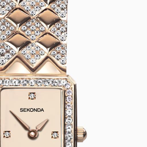 Sekonda Sparkle Ladies Watch | Rose Gold Case & Alloy Bracelet with Rose Dial | 40514