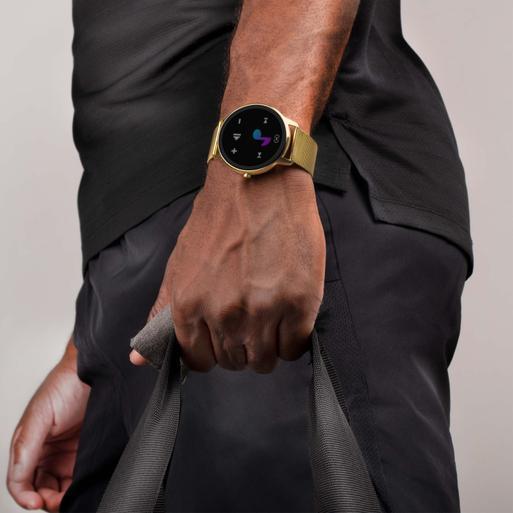 Smart watch with gold band sales