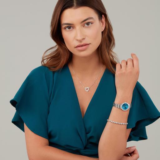 Sekonda Amelia Ladies Watch | Silver Case & Alloy Bracelet with Blue Dial | 40538