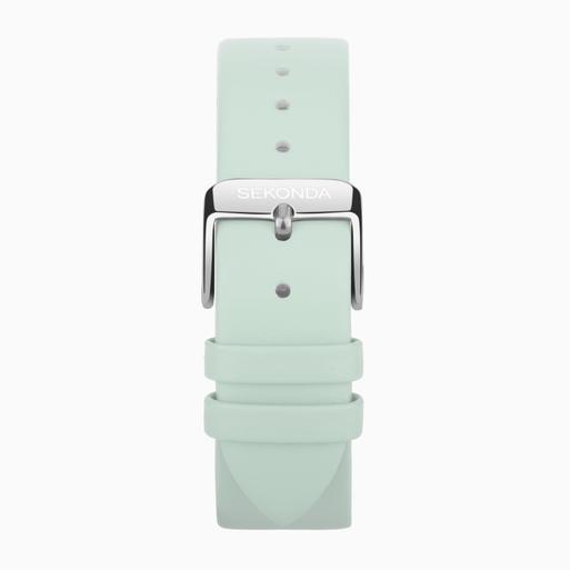 Sekonda Minimal Ladies Watch | Silver Alloy Case & Green Leather Strap with Green Dial | 40608