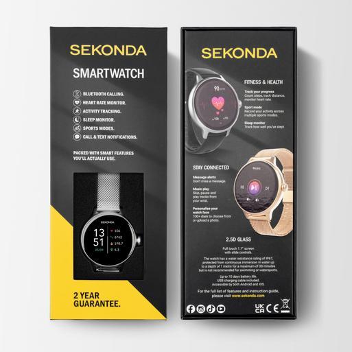 Sekonda Connect Smart Watch | Silver Alloy Case & Stainless Steel Mesh Bracelet | 40624
