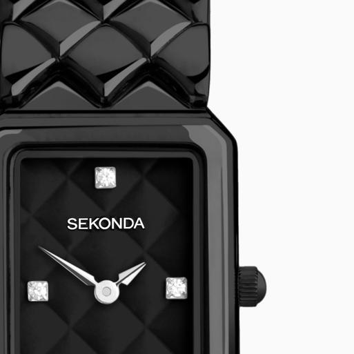 Sekonda Lunar Ladies Watch | Black Alloy Case & Bracelet with Black Dial | 40627