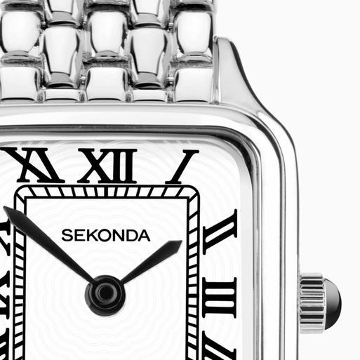 Sekonda Monica Maxi Ladies Watch | Silver Large Alloy Case & Bracelet with White Dial | 40656