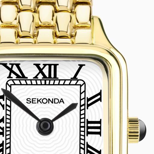 Sekonda Monica Maxi Ladies Watch | Gold Large Alloy Case & Bracelet with White Dial | 40657