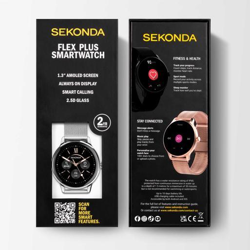 Sekonda Flex Plus Smart Calling Watch | Silver Alloy Case & Stainless Steel Mesh Strap | 40664