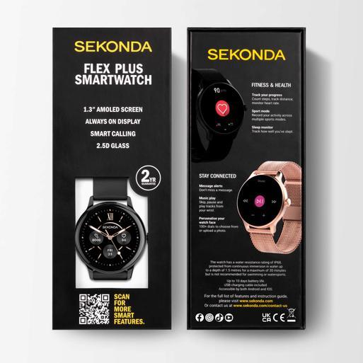 Sekonda Flex Plus Smart Calling Watch | Black Alloy Case & Black Silicone Strap | 40666