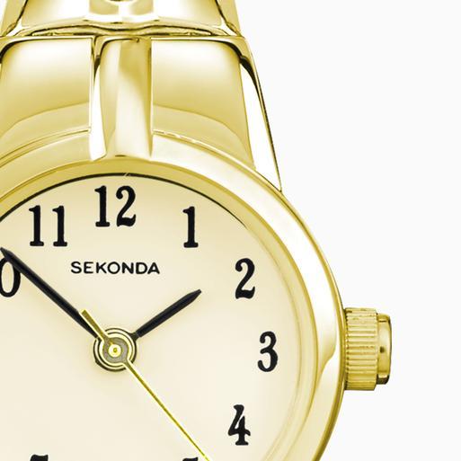 Sekonda Newton Ladies Watch | Gold Alloy Case & Stainless Steel Expander Bracelet with Champagne Dial | 40679