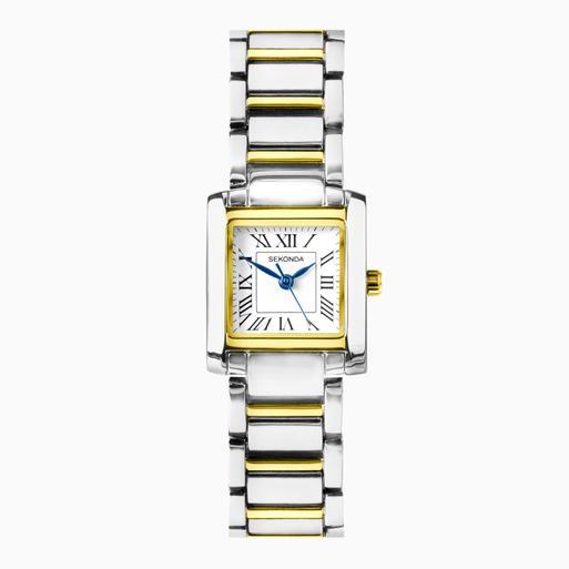 Sekonda Montreal Ladies Watch | Two Tone Alloy Case & Bracelet with White Dial | 40703