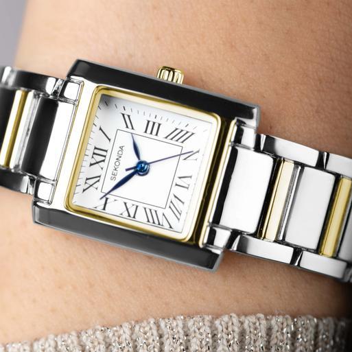 Sekonda Montreal Ladies Watch | Two Tone Alloy Case & Bracelet with White Dial | 40703