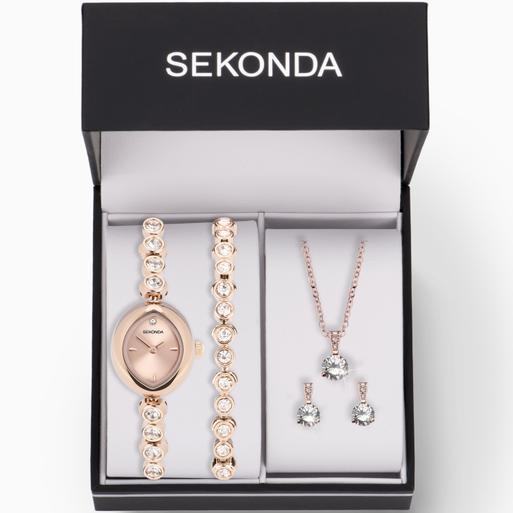 Sekonda rose gold watch set hotsell