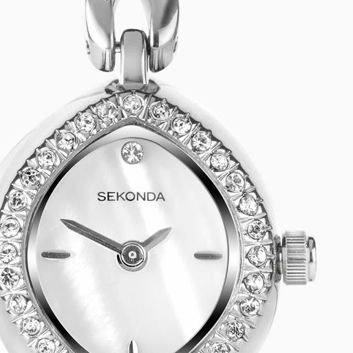 Sekonda Infinity Ladies Watch Gift Set | Silver Alloy Case & Bracelet with Mother of Pearl Dial | 49056