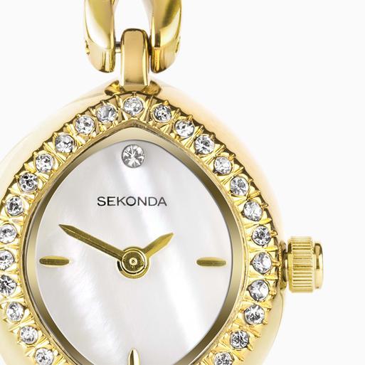 Sekonda Infinity Ladies Watch Gift Set | Gold Alloy Case & Bracelet with Mother of Pearl Dial | 49057