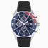 Sekonda Pacific Wave Chronograph Men's Watch | Silver Stainless Steel Case & Black Silicone Strap with Blue Dial | 30114