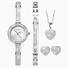Sekonda Ladies Watch 4-Piece Silver Heart Gift Set | Silver Case & Alloy Bracelet with Silver Dial | 2528G