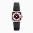 Sekonda 1970s Ladies Watch | Silver Case & Black Leather Strap with Red Dial | 40376