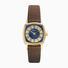 Sekonda 1970s Ladies Watch | Gold Case & Brown Leather Strap with Blue Dial | 40377